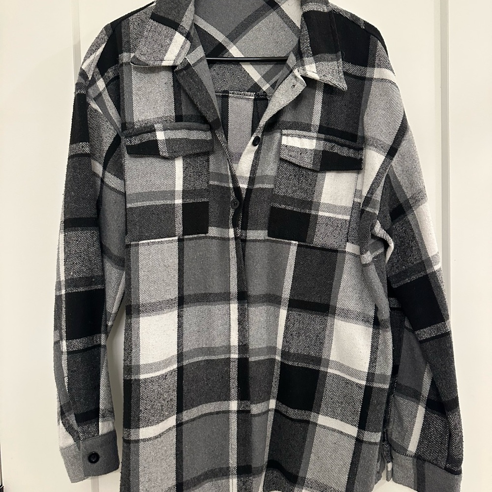Black and White Plaid Shirt flannel